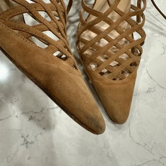 Manolo Blahnik Brown Suede Lace-Up slingbacks size 39 - Picture 8 of 8